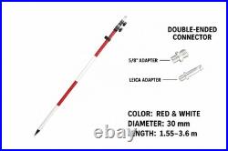 2PC 3.6M Telescopic Prism Poles for Sokkia Trimble Topcon Leica Total Station