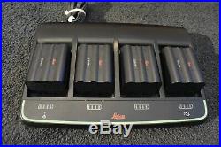 4 Lieca Li-Ion Batteries GEB361 and Four Bank Charger GKL341 for Total Station