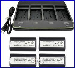 4 Pack GEB222 Battery and GKL341 Battery Charger for Leica Swiss Total Station