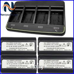4 Pack GEB222 Battery and GKL341 Battery Charger for Leica Swiss Total Stations