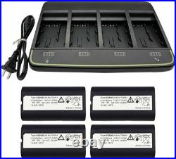4 Pack GEB242 754834 Battery & GKL341 Battery Charger for Leica Total Station