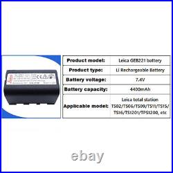 GEB221 4400mAh 724117 733269 Li-Battery & Charger 2A For Leica Total Station
