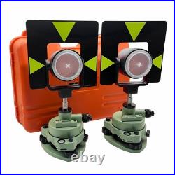 Green Single Prism Set For Total Station Surveying, 2 sets in 1 Container