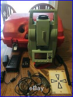 Leica TCR407power Survey Total Station battery & charger As is Read