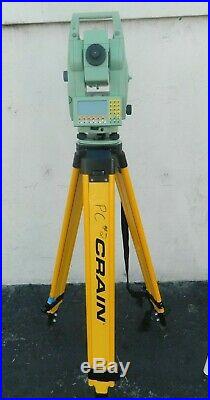 Leica TCRA1103 Plus Survey Robotic Total Station with Tripod & Prism Pole