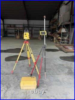 Leica iCON iCR62 Robotic Total Station Kit Data Collector Prism Pole 790044